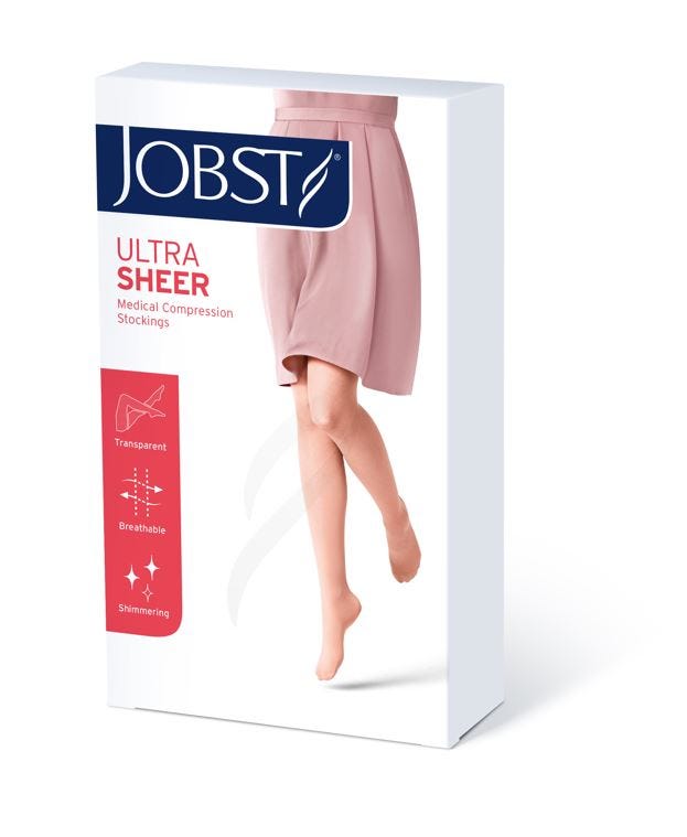 Jobst Hosiery Ultrasheer Medium Ankle 21 25cm 30 40 Hg Thigh Natural