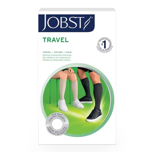 Jobst Travel Socks Size 5 Ankle 26 29cm 15 20 Hg Knee Black