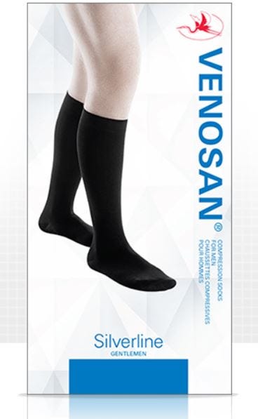 Venosan Silverline Socks Medium Ankle 21 24cm Male 20 30 Hg Black