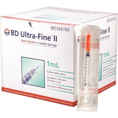Insulin Syringe 1ml 30g 8mm