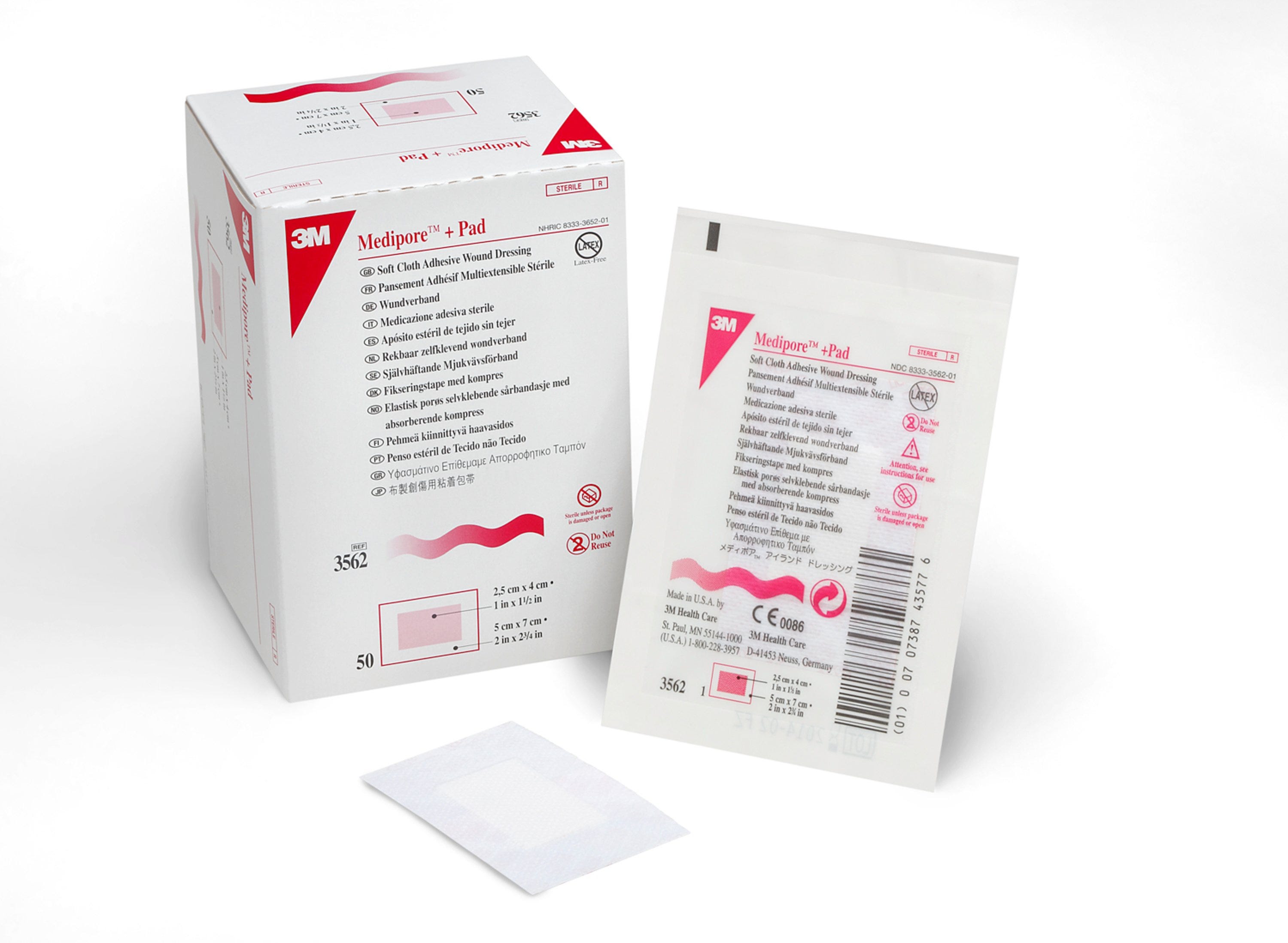 Medipore +Pad Dressing 5cmx7cm