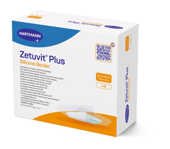 Zetuvit Plus Silicone Border 8cmx8cm