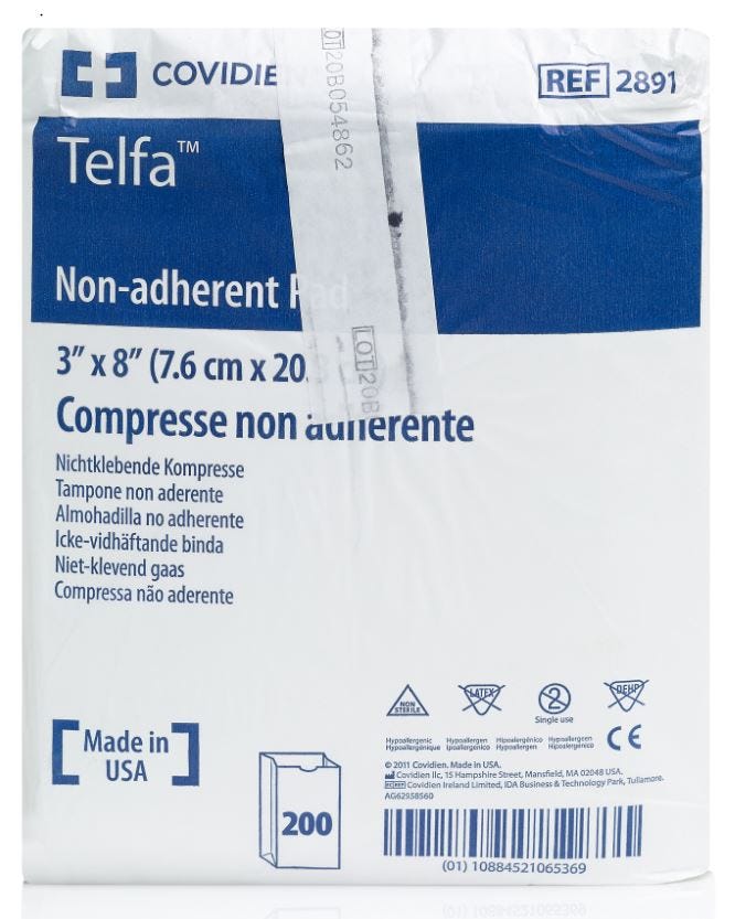 Telfa Dressing 7.5cmx20cm Non Sterile