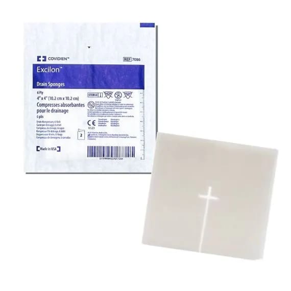 Kendall Excilon Drain Sponge 10cm Sterile