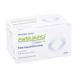 Asguard Clear Film Island Dressing 4 Cm X 5 Cm