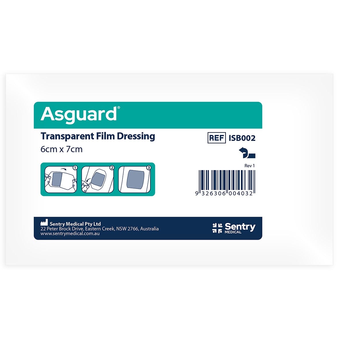 Asguard Clear Film Dressing 6 Cm X7 Cm