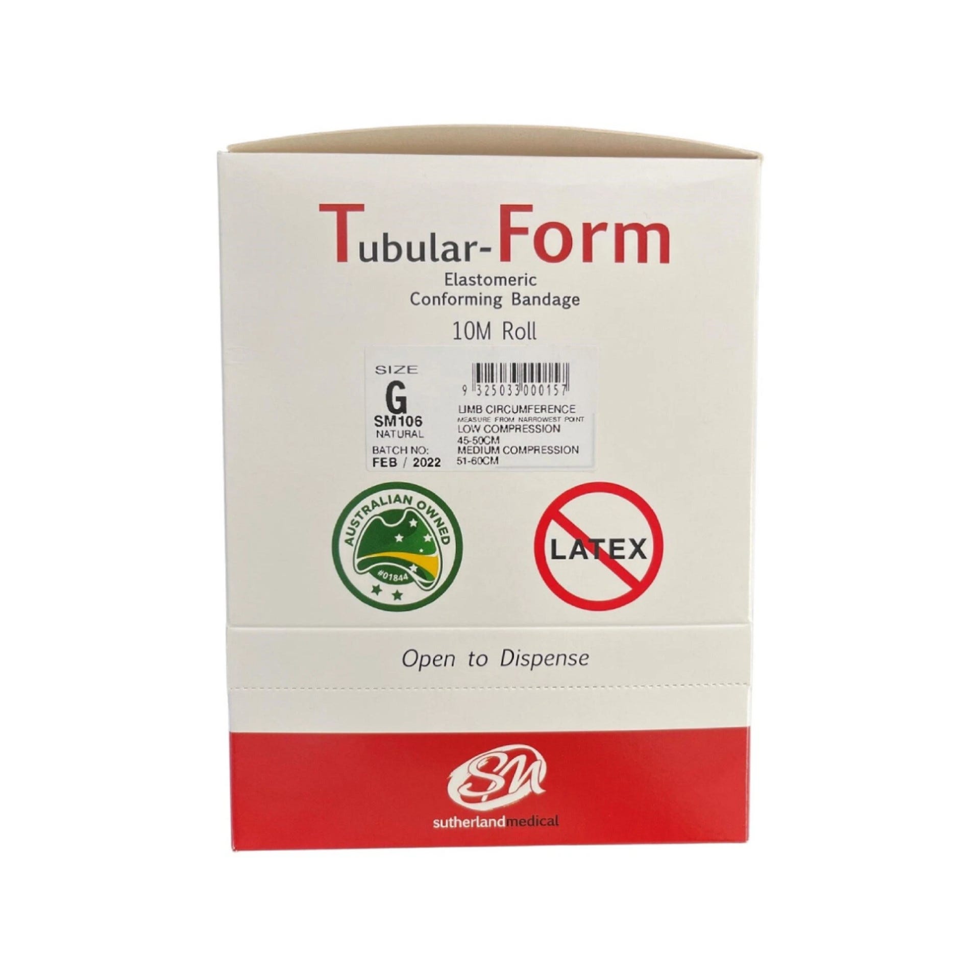 Tubular Form Compression Bandage Size G 12.5cm Wide Latex Free Natural
