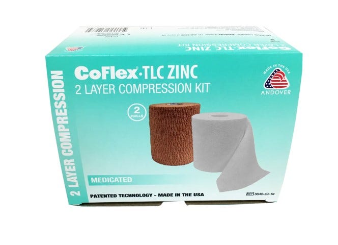 Coflex 25 35 Mmhg Two Layer Compression Kit With Zinc Unstretched 10cm X 6.4 M Latex Free