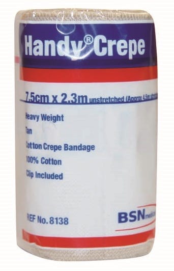 Bandage Handycrepe 7.5cmx2.3mtr Tan