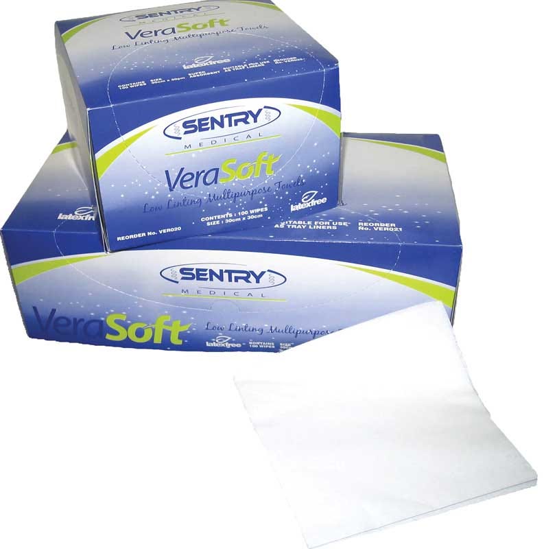 Verasoft Dry Wipes Low Lint 35cmx30cm