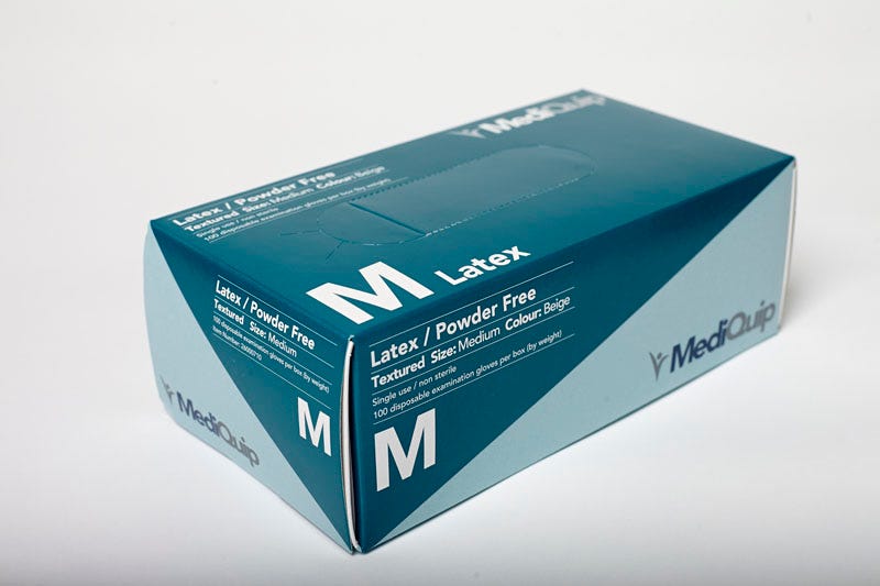 Gloves Mediquip Latex Textured Non Sterile Powder Free Small Small (Bo Xx100)