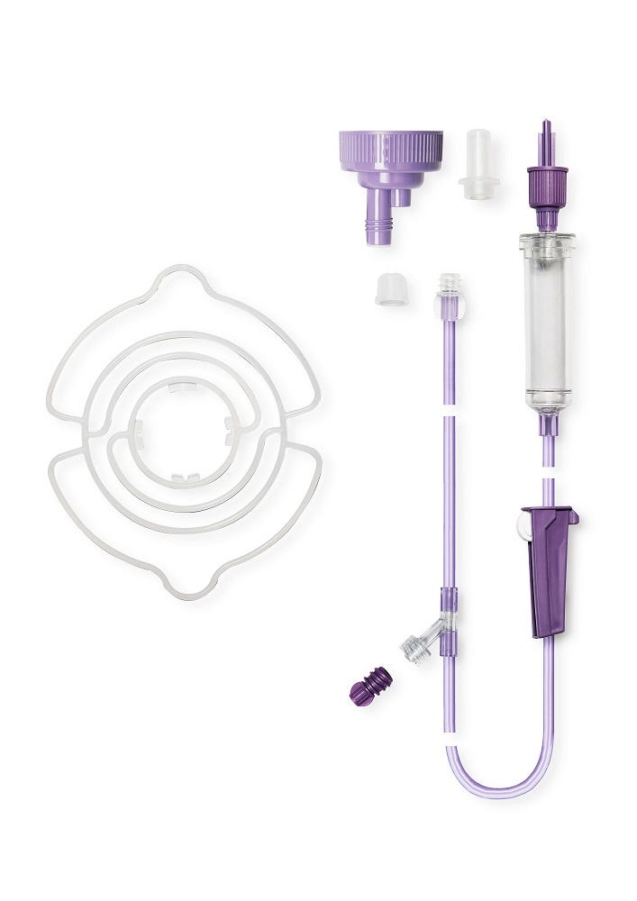 Flocare Gravity Pack And Bottle Set   Y Port And Drip Chamber