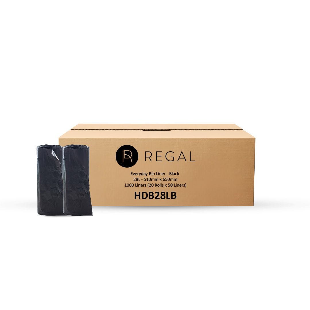 Regal Bin Liner High Density 510 X 650 Mm 28 Lt Black