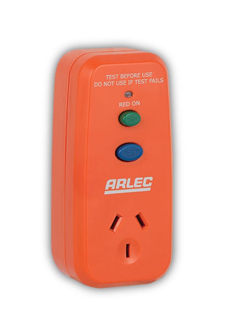 Arlec Single Outlet Safety Switch Orange