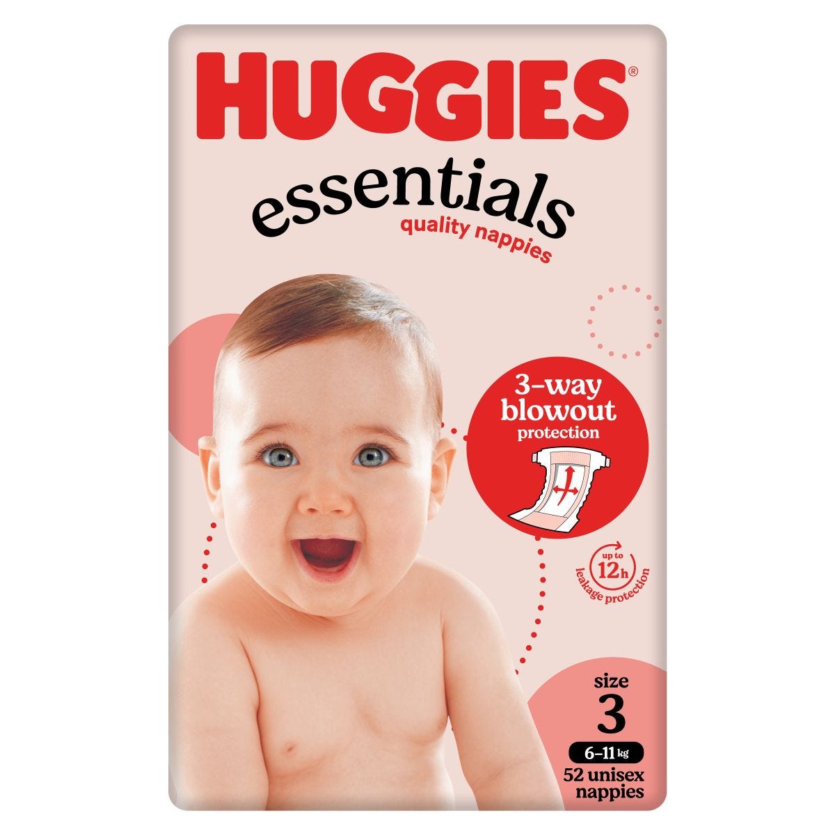 Huggies Nappy Essential Crawler 6 11 Kg Unisex White