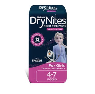 Huggies Drynites Pyjama Pants 4 7 Yrs Girl 17 30 Kg Purple