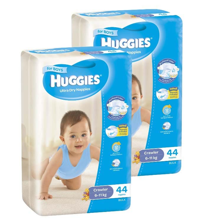 Huggies Nappies Ultra Dry Crawler Size 3 Boy 6 11 Kg