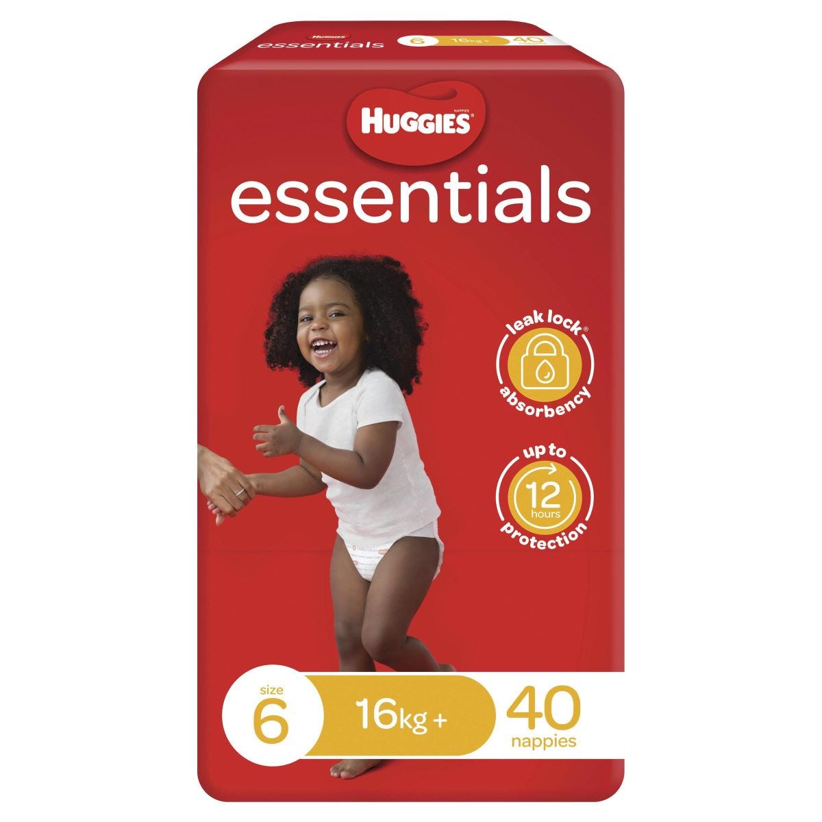Huggies Nappies Essentials Junior Size 6 Unisex 16kg+ White